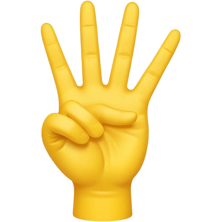 Right yellow hand
Peace sign but with thumb extended out  emoji