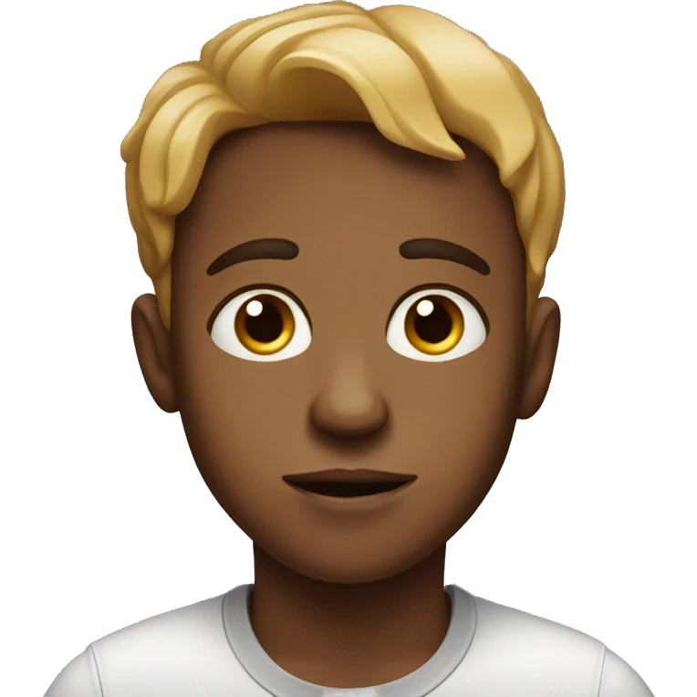 boy with food, scrunched face and narrow eyes emoji