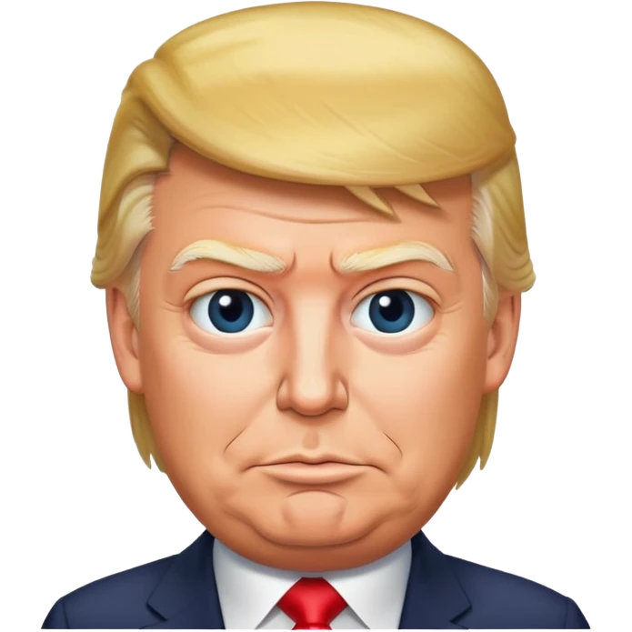 Trump with a smug expression emoji