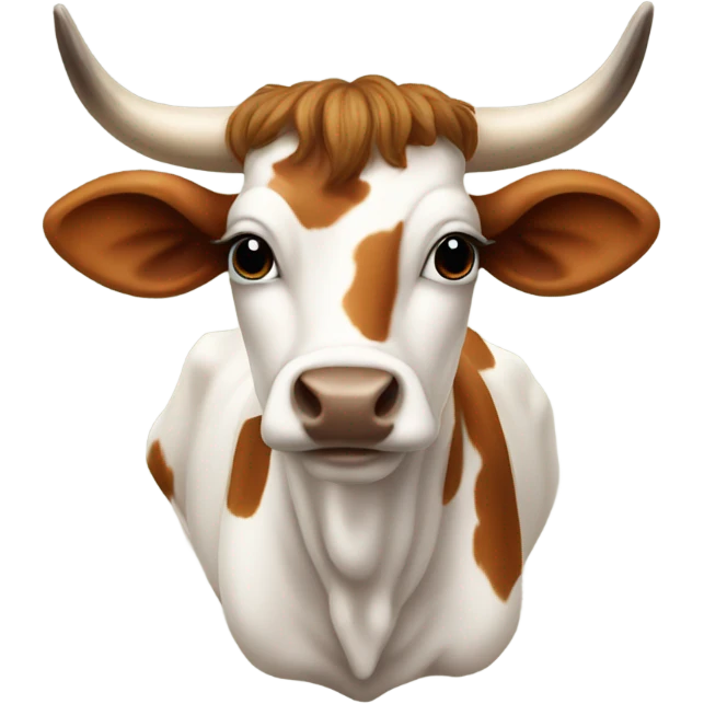 Cute, realistic Texas longhorn heifer emoji