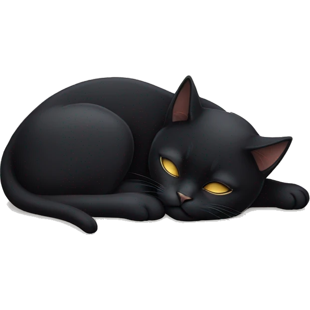 Black cat slepping emoji