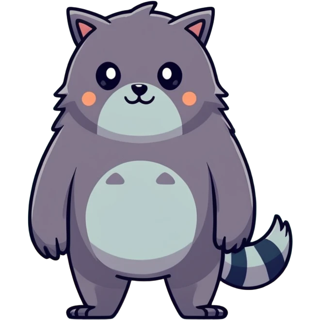 Pastel watercolor furry creature in a misty forest emoji