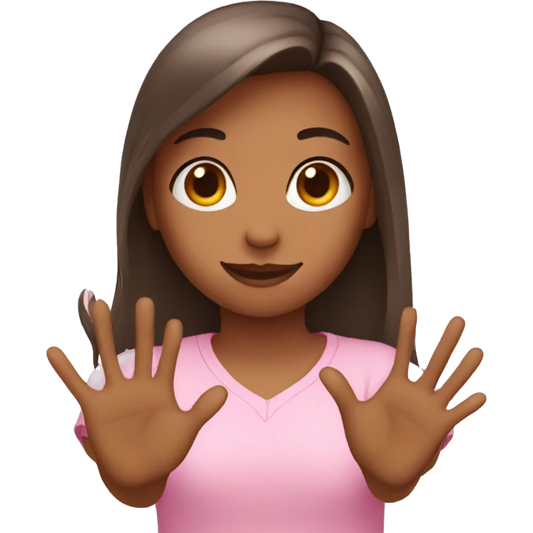 Girl with hand heart emoji