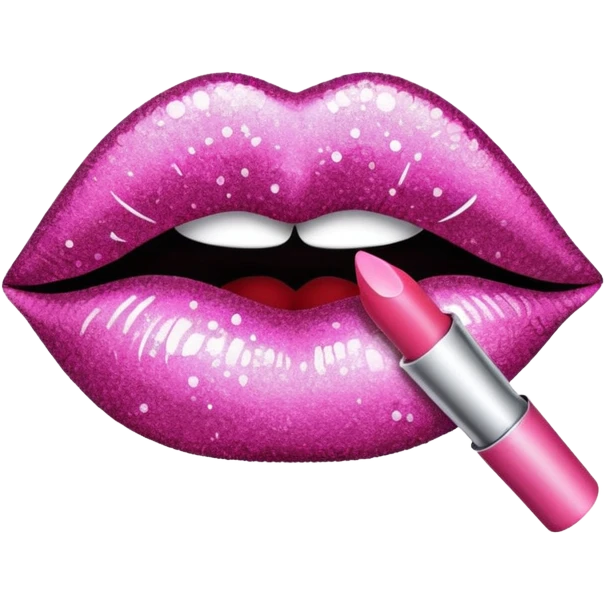 glitter pink mark of lipstick kiss emoji