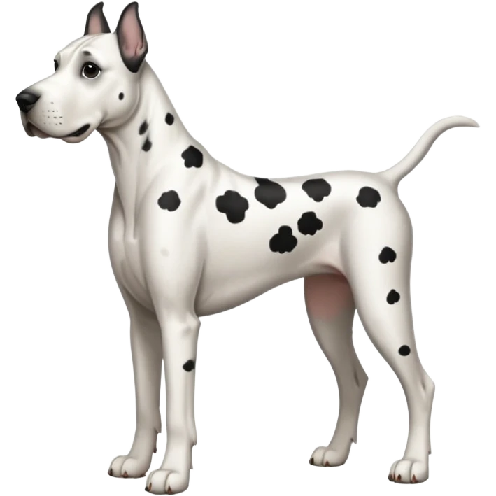 white Great Dane with black spots emoji
