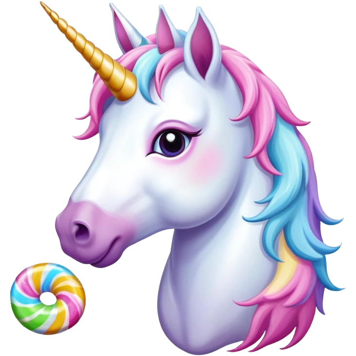 an unicorn eating sweets emoji