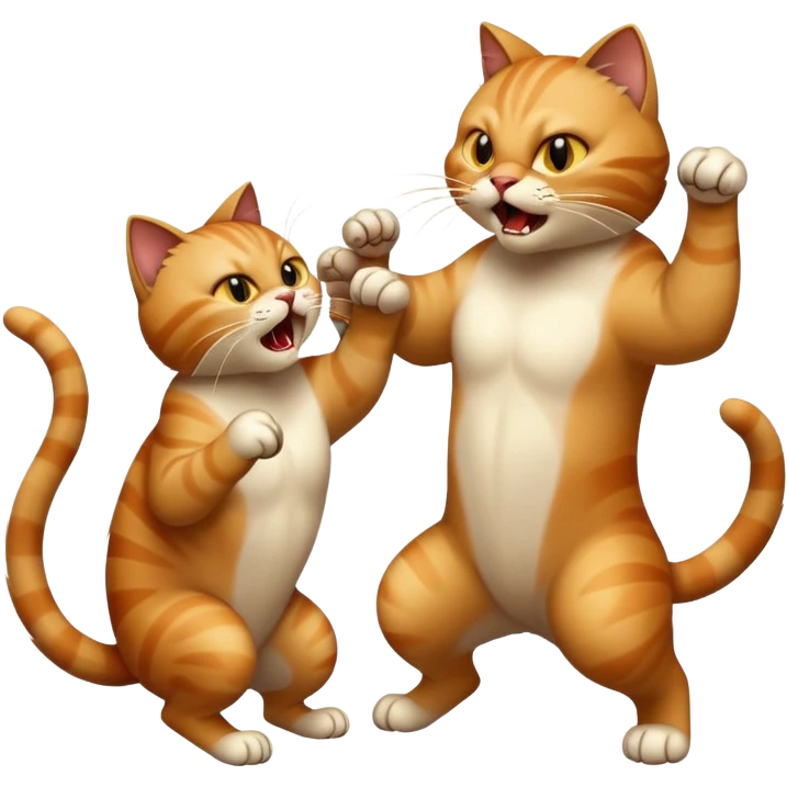Two cats fighting emoji