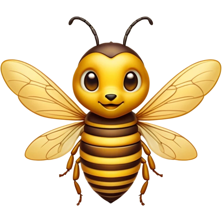 Cinematic Cute Hornet Portrait Emoji, Head tilted playfully and inquisitively, featuring a compact, delicately striped body with adorable, round eyes and subtly detailed wings, Simplified yet irresistibly adorable features, highly detailed, glowing with a warm, inviting glow, high shine, affectionate and lively, stylized with a touch of whimsical insect charm, soft glowing outline, capturing the essence of a mischievous yet endearing hornet that seems as if it could buzz out of the screen into your arms! emoji