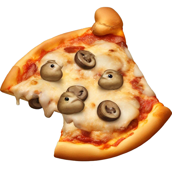 A chicken and mushroom pizza  emoji
