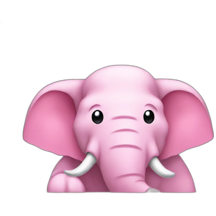mammuth working on a pink computer emoji