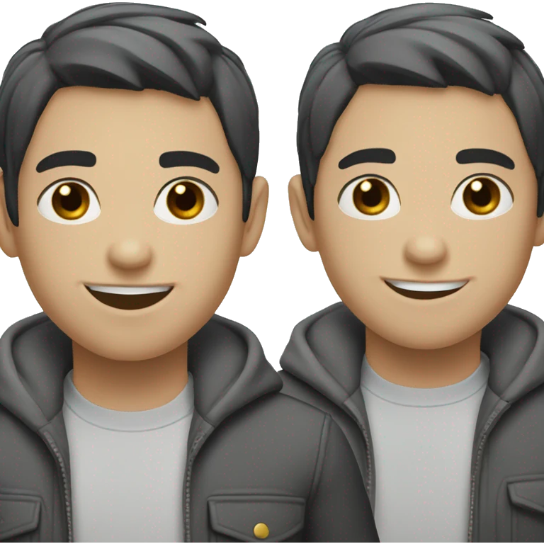 "Generate an emoji of a boy with white skin and short black hair. Make sure his expression is friendly and approachable!" emoji