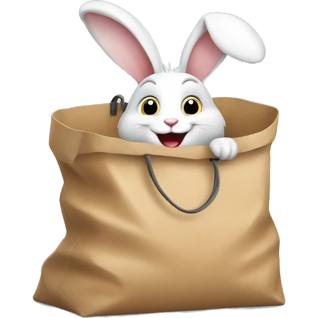 happy rabbit in bag emoji