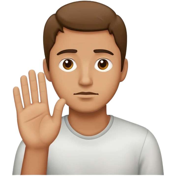 sad man raising hand emoji