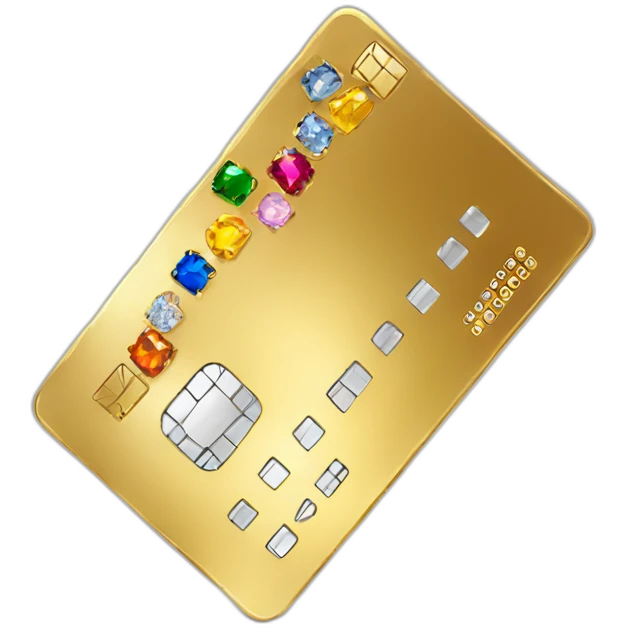 gold credit card with gems emoji
