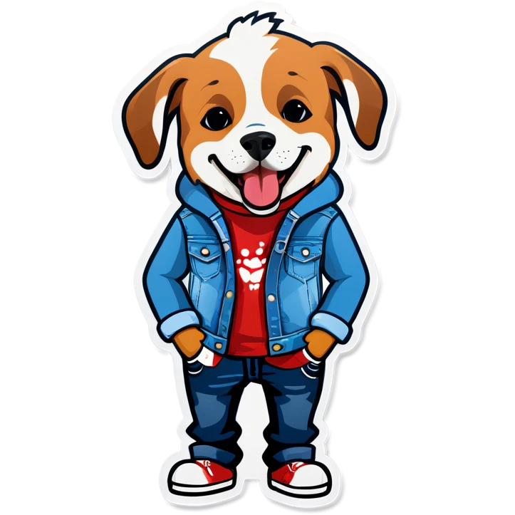 Dog wearing jeans emoji