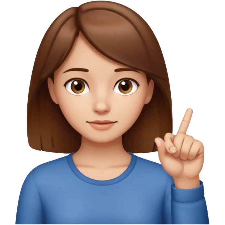 Brown haired girl, tapping her thumb and index finger emoji