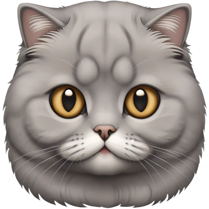 Grey scottish fold cat emoji
