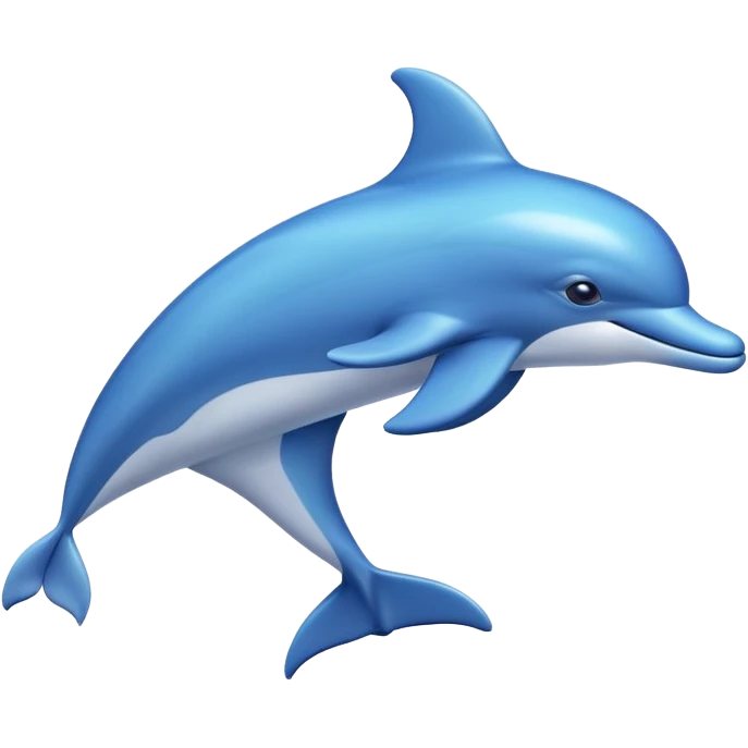 playful blue dolphin jumping emoji