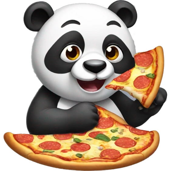 Panda eating pizza emoji
