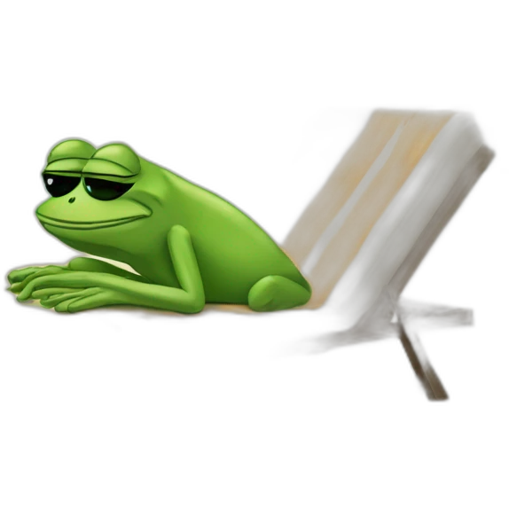 Pepe the frog sunbathing emoji
