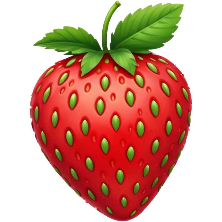 one strawberry 🍓 and red kiss 💋 fashioned stylish little emoji for “slay” reaction. subject. less details. lips with pattern of strawberry with leaf on top  emoji