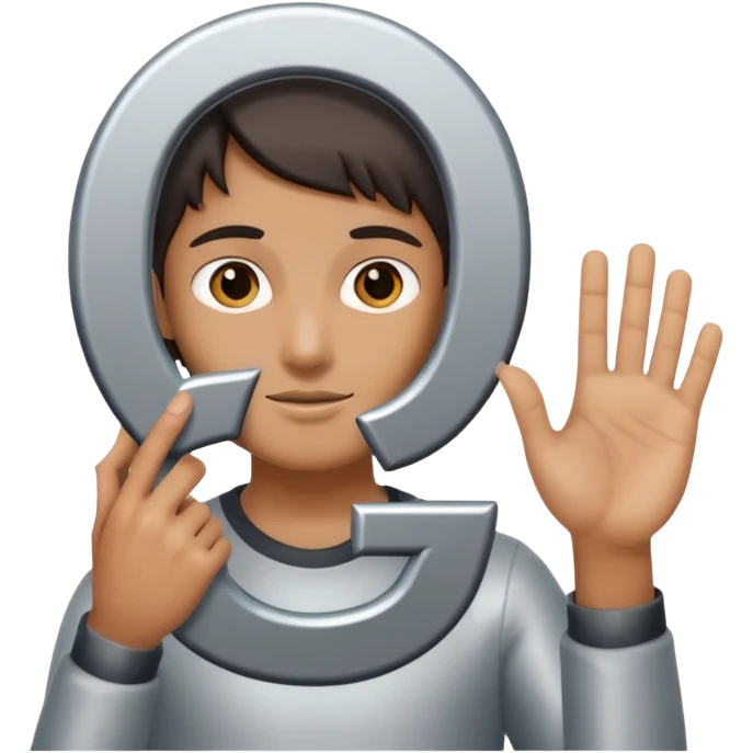 Make a person holding up a 67 emoji