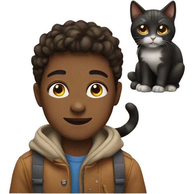 boy with a cat emoji