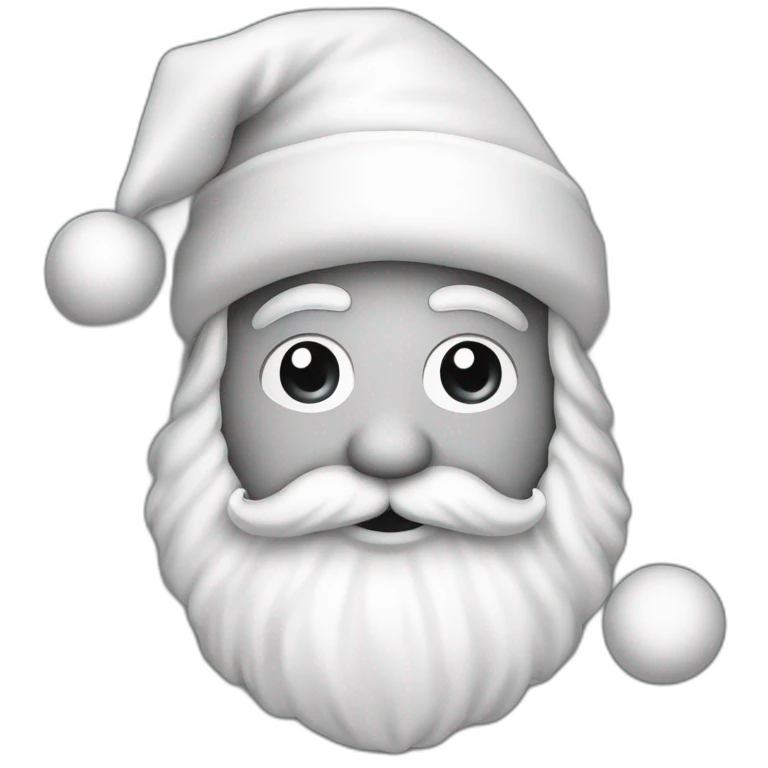 babbo natale felice in bianco e nero emoji