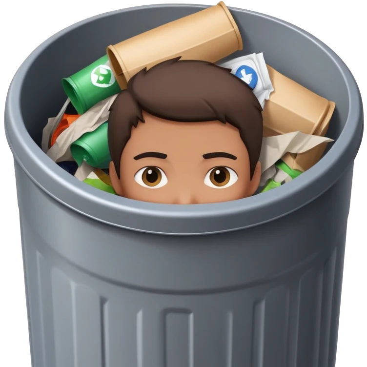 A Planner in a rubbish bin emoji