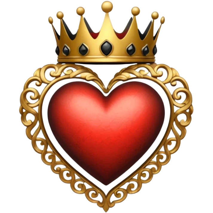 heart with black and gold crown emoji