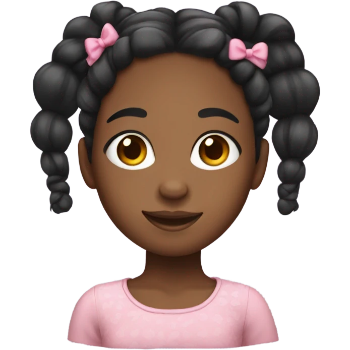 Black girl with cute braids and bows in hair emoji