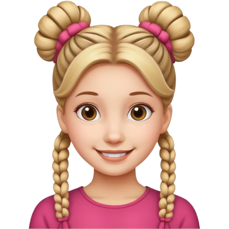 smiling girl with double bun emoji