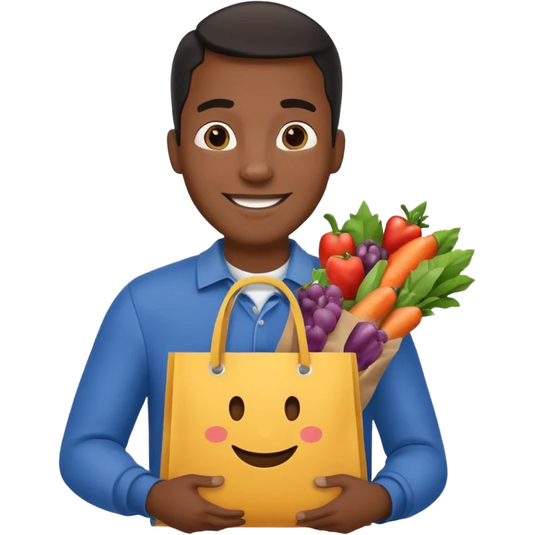 Market Shopper black man emoji