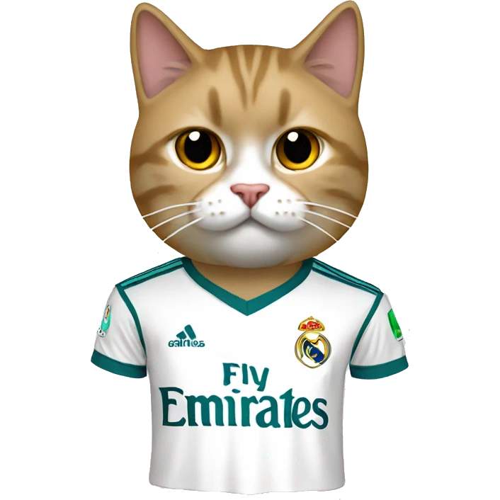 Gato con camiseta del real Madrid  emoji