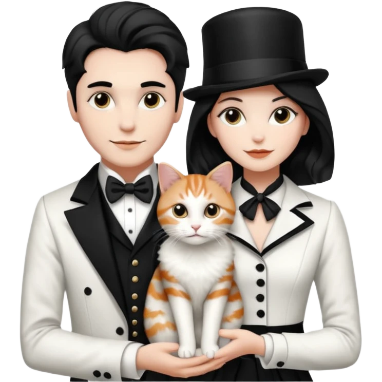 I'llmagician couple and their pet cat emoji