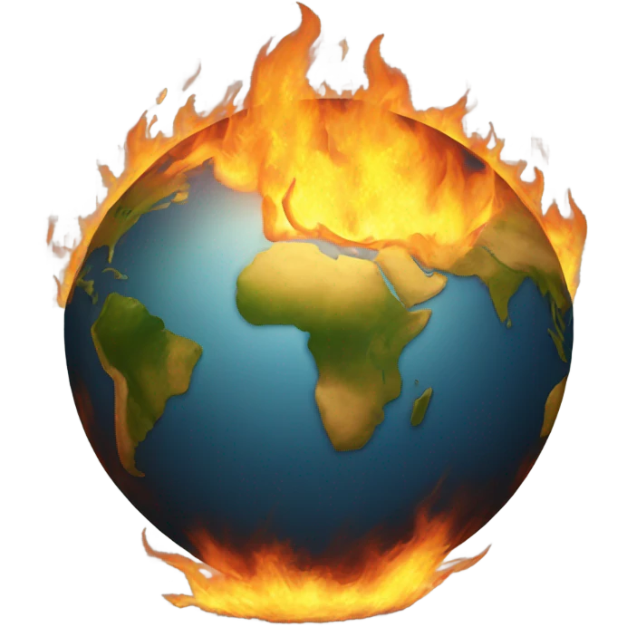 Burning globe emoji