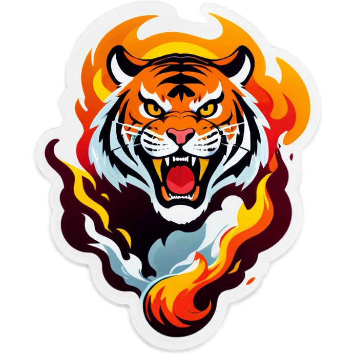 Tiger breathing fire emoji