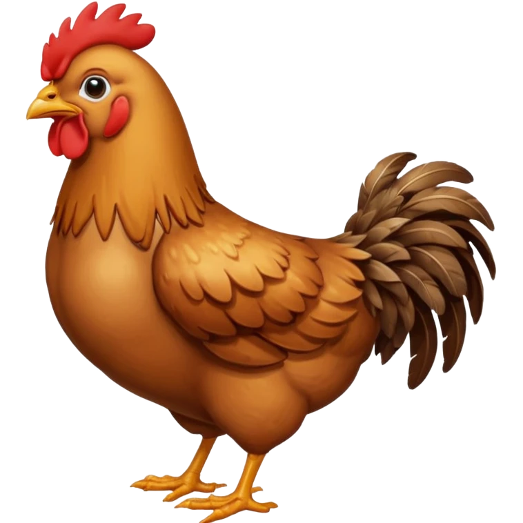 Chicken eating poop emoji