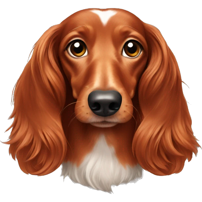 Red Long haired dachshund  emoji