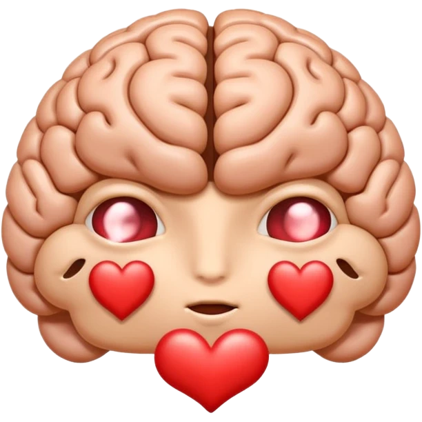 image of the brain with heart eyes  emoji