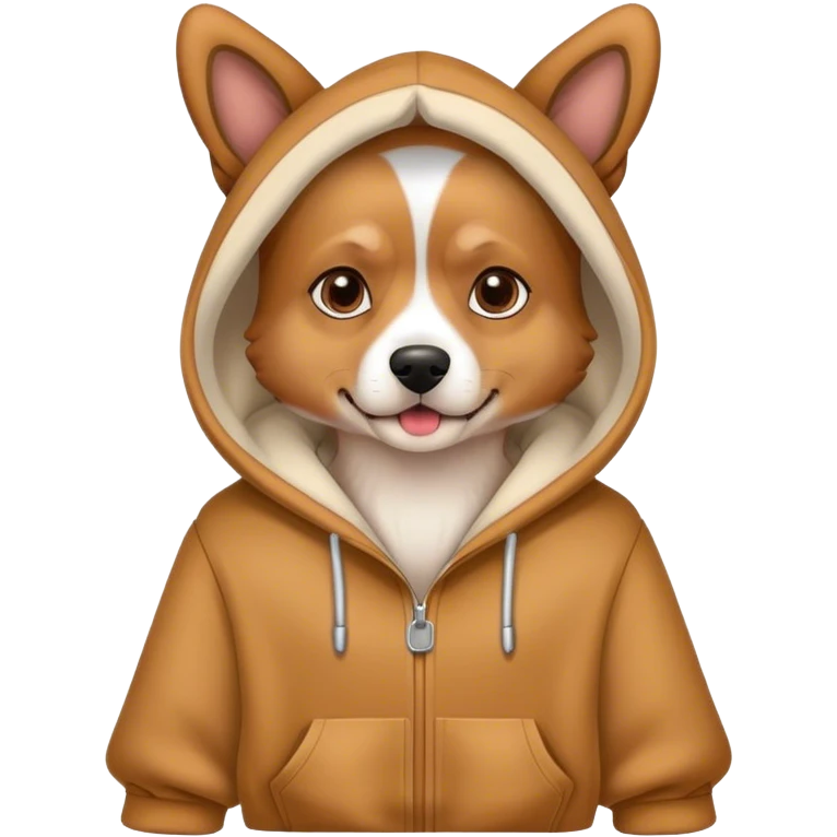 Dog wearing hoodie emoji
