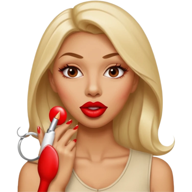 Big lips long nails bestie circle head biting her nails  emoji