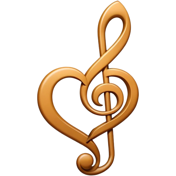 tan heart with treble clef in middle emoji