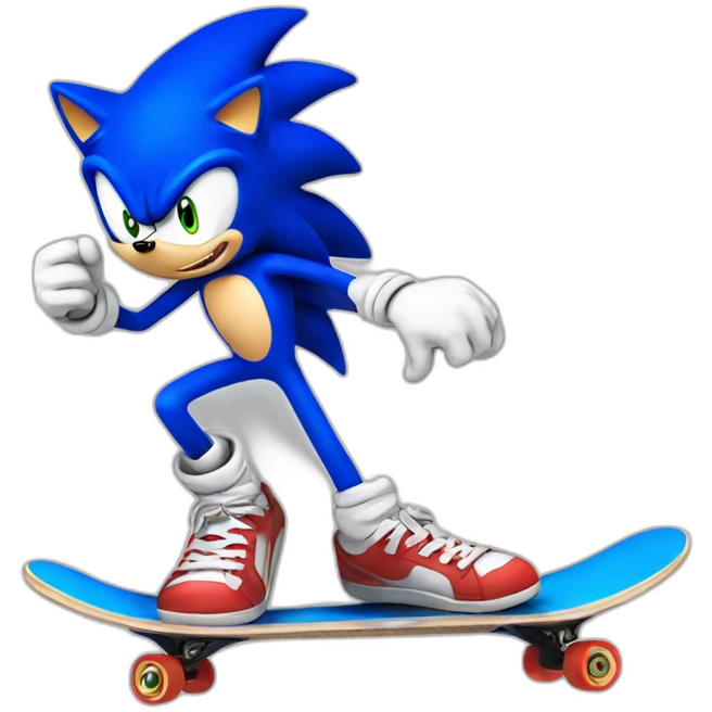 Sonic on skateboard  emoji