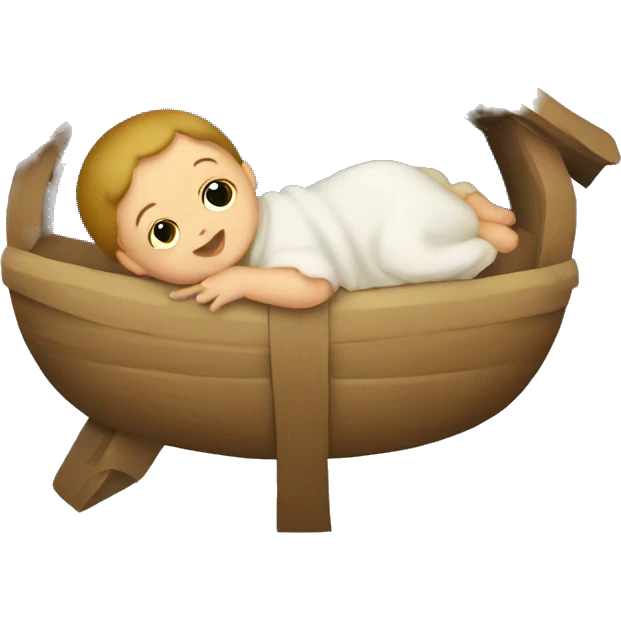 Baby Jesus in a manger emoji