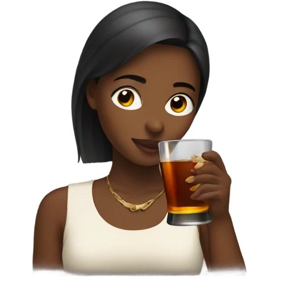 Girl drinking hennessy  emoji