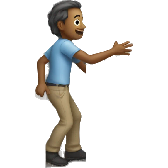 "An emoji of a person opening a house door, with one hand on the doorknob and the door partially ajar emoji