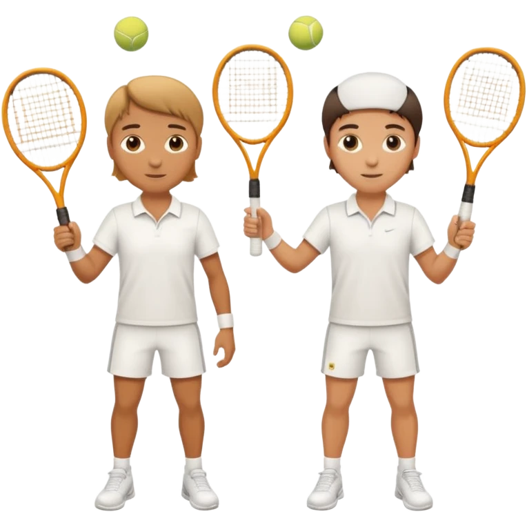 two tennis players of European appearance emoji