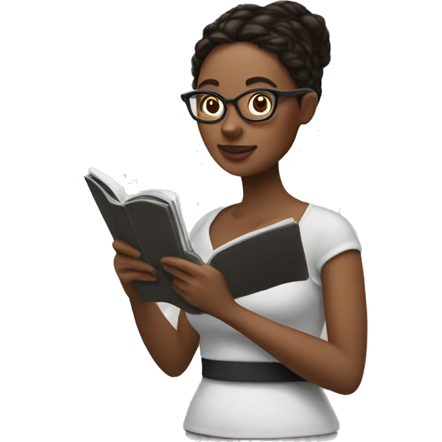 Woman reading on a kindle oasis emoji
