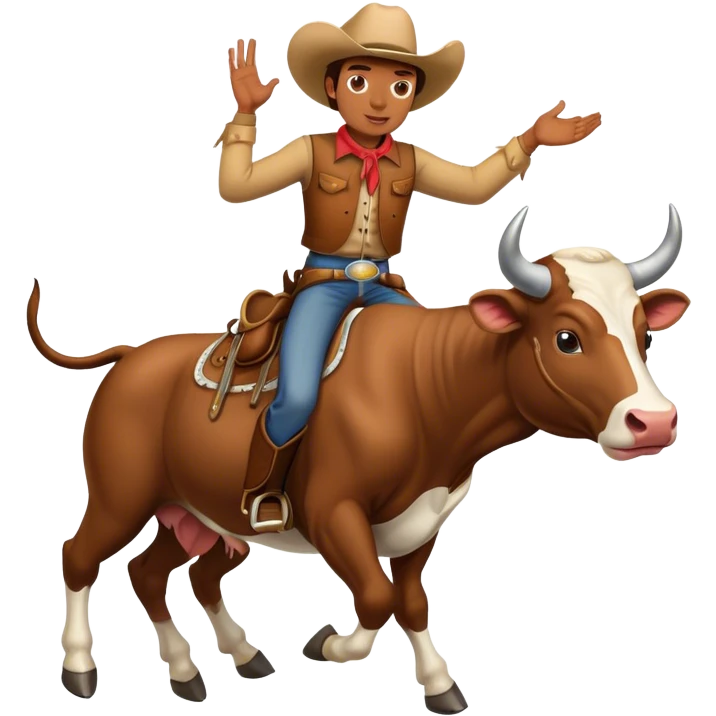 Pinto bean cowboy riding a bull emoji